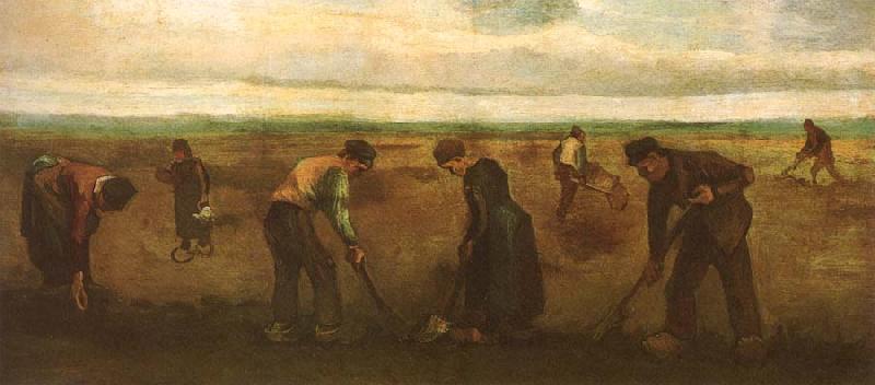 Vincent Van Gogh Farmers Planting Potatoes (nn04) Sweden oil painting art